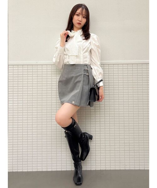 dazzlin（ダズリン）の「2WAYボウタイタックペプラムブラウス（シャツ/ブラウス・レディース・その他1/ブルー/オフホワイト・FREE）」の18枚目の写真