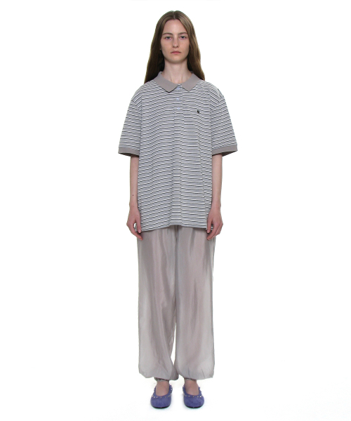 PARTIMENTO WOMEN（パルティメントウィメン）の「ストライプショートスリーブポロTシャツ_ライトグレー（ポロシャツ・レディース・その他・ONE SIZE）」の2枚目の写真