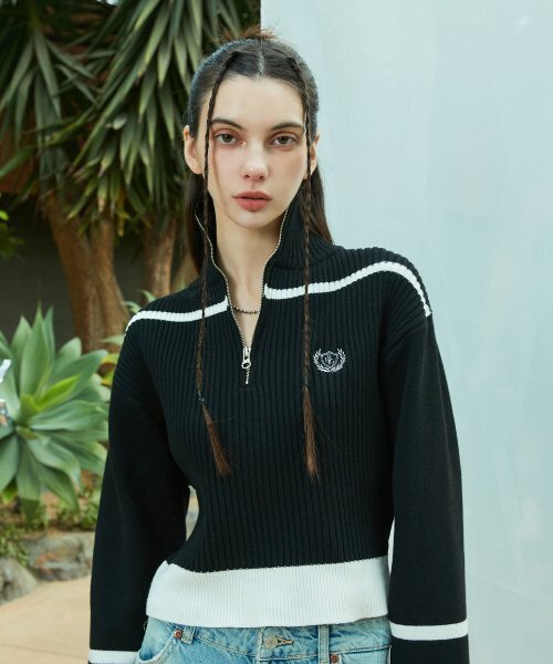 LARTIGENT(ラーティゼン)の「L9 HALF ZIP-UP KNIT(BLACK)(ニット/セーター・レディース・その他・FREE)」の1枚目の写真