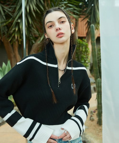 LARTIGENT(ラーティゼン)の「L9 HALF ZIP-UP KNIT(BLACK)(ニット/セーター・レディース・その他・FREE)」の2枚目の写真