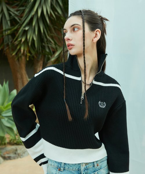 LARTIGENT(ラーティゼン)の「L9 HALF ZIP-UP KNIT(BLACK)(ニット/セーター・レディース・その他・FREE)」の4枚目の写真