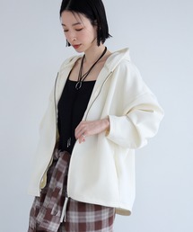 Aunely（オーネリー）の「【Aunely】洗練フォルム ダブルジップ エアリーフーディ   マシンウォッシャブル & イージーケア<YOSOOIシリーズ>（パーカー）」