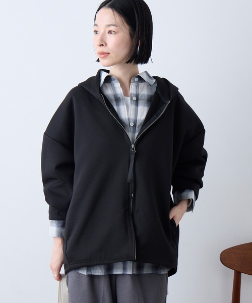 Aunely(オーネリー)の「【Aunely】洗練フォルム ダブルジップ エアリーフーディ / マシンウォッシャブル & イージーケア<YOSOOIシリーズ>(パーカー・レディース・ブラウン/アイボリー/ブラック/杢グレー/グレー系/モカ/チャコールグレー/イエロー系・M/L)」の15枚目の写真