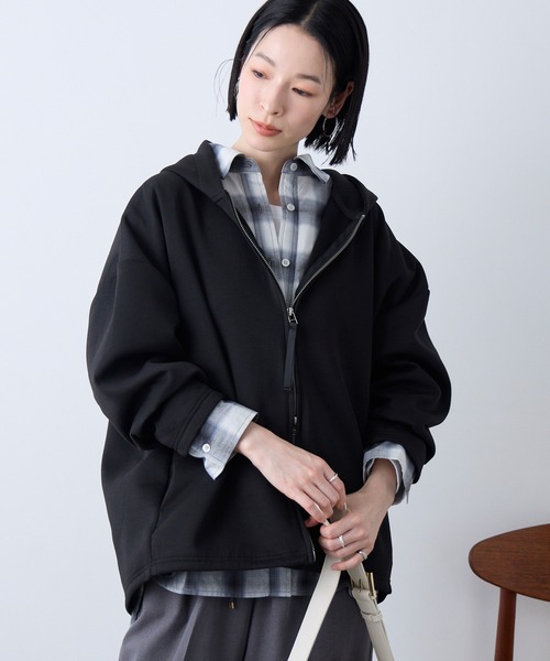 Aunely(オーネリー)の「【Aunely】洗練フォルム ダブルジップ エアリーフーディ / マシンウォッシャブル & イージーケア<YOSOOIシリーズ>(パーカー・レディース・ブラウン/アイボリー/ブラック/杢グレー/グレー系/モカ/チャコールグレー/イエロー系・M/L)」の16枚目の写真