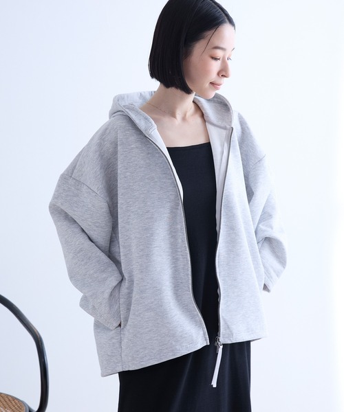 Aunely(オーネリー)の「【Aunely】洗練フォルム ダブルジップ エアリーフーディ / マシンウォッシャブル & イージーケア<YOSOOIシリーズ>(パーカー・レディース・ブラウン/アイボリー/ブラック/杢グレー/グレー系/モカ/チャコールグレー/イエロー系・M/L)」の18枚目の写真