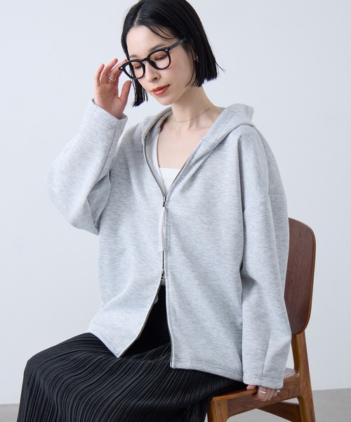 Aunely(オーネリー)の「【Aunely】洗練フォルム ダブルジップ エアリーフーディ / マシンウォッシャブル & イージーケア<YOSOOIシリーズ>(パーカー・レディース・ブラウン/アイボリー/ブラック/杢グレー/グレー系/モカ/チャコールグレー/イエロー系・M/L)」の19枚目の写真