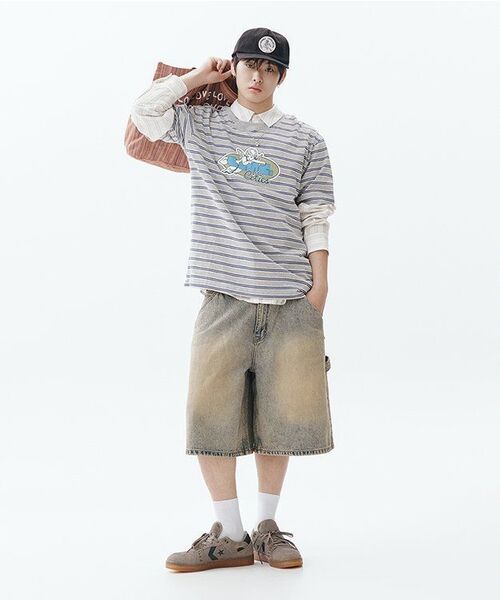 LMCの「ブラッシュウォッシュデニムカーペンターショーツサンド(その他パンツ・レディース・その他・S/M/L)」の2枚目の写真
