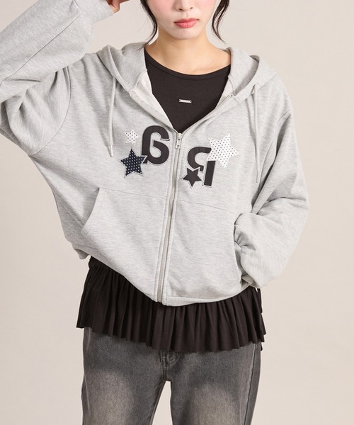 apres jour mignon(アプレジュールミニョン)の「裾フリルレイヤードトップス(Tシャツ/カットソー・レディース・ブラック/オフホワイト/杢グレー・フリー/LARGE)」の2枚目の写真