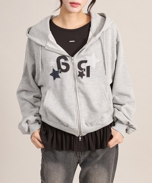 apres jour mignon(アプレジュールミニョン)の「裾フリルレイヤードトップス(Tシャツ/カットソー・レディース・ブラック/オフホワイト/杢グレー・フリー/LARGE)」の7枚目の写真