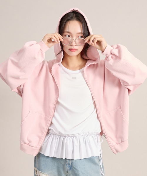 apres jour mignon(アプレジュールミニョン)の「裾フリルレイヤードトップス(Tシャツ/カットソー・レディース・ブラック/オフホワイト/杢グレー・フリー/LARGE)」の12枚目の写真