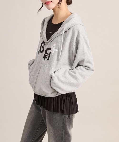 apres jour mignon(アプレジュールミニョン)の「裾フリルレイヤードトップス(Tシャツ/カットソー・レディース・ブラック/オフホワイト/杢グレー・フリー/LARGE)」の17枚目の写真
