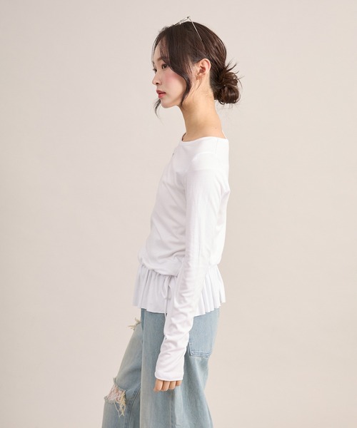 apres jour mignon(アプレジュールミニョン)の「裾フリルレイヤードトップス(Tシャツ/カットソー・レディース・ブラック/オフホワイト/杢グレー・フリー/LARGE)」の15枚目の写真