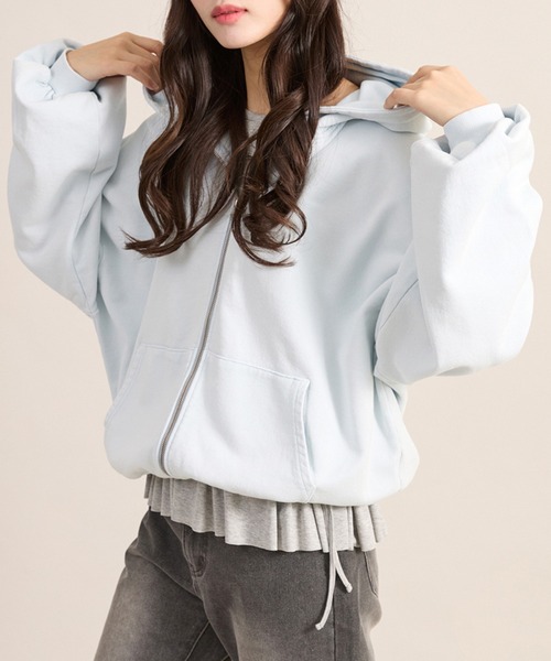 apres jour mignon(アプレジュールミニョン)の「裾フリルレイヤードトップス(Tシャツ/カットソー・レディース・ブラック/オフホワイト/杢グレー・フリー/LARGE)」の19枚目の写真