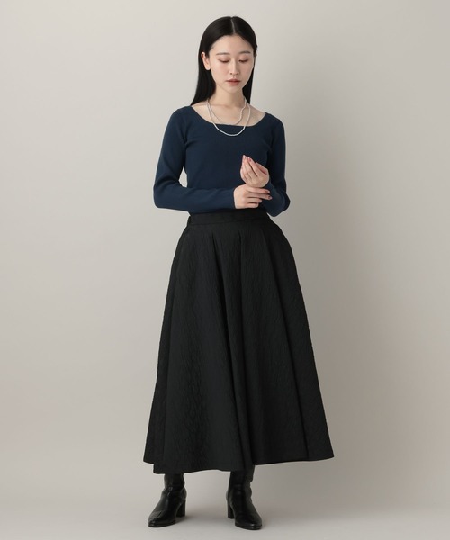 A part by（アパートバイ）の「2WAYスクエアリブプルオーバー_長袖（ニット/セーター・レディース・ネイビー/アイボリー/ライトイエロー・FREE）」の4枚目の写真