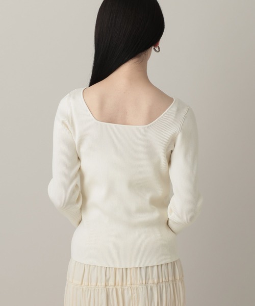 A part by（アパートバイ）の「2WAYスクエアリブプルオーバー_長袖（ニット/セーター・レディース・ネイビー/アイボリー/ライトイエロー・FREE）」の14枚目の写真