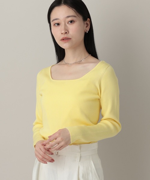 A part by（アパートバイ）の「2WAYスクエアリブプルオーバー_長袖（ニット/セーター・レディース・ネイビー/アイボリー/ライトイエロー・FREE）」の16枚目の写真