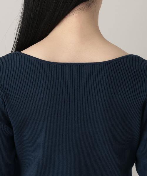 A part by（アパートバイ）の「2WAYスクエアリブプルオーバー_長袖（ニット/セーター・レディース・ネイビー/アイボリー/ライトイエロー・FREE）」の22枚目の写真