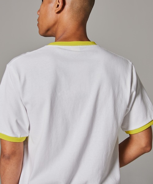 Champion（チャンピオン）の「【Champion/チャンピオン】メンズ メンズカジュアル ショートスリーブリンガーTシャツ（Tシャツ/カットソー・メンズ・ライトイエロー/ライトピンク/ライトオレンジ系・X-LARGE/LARGE/MEDIUM）」の4枚目の写真