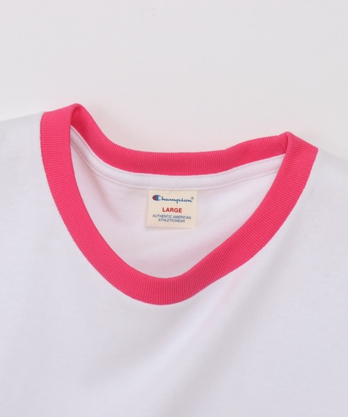 Champion（チャンピオン）の「【Champion/チャンピオン】メンズ メンズカジュアル ショートスリーブリンガーTシャツ（Tシャツ/カットソー・メンズ・ライトイエロー/ライトピンク/ライトオレンジ系・X-LARGE/LARGE/MEDIUM）」の14枚目の写真
