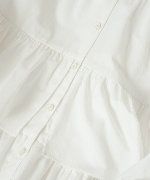 SALON adam et rope'（サロン アダム エ ロペ）の「【WEB限定】フリルギャザーブラウス（シャツ/ブラウス・レディース・ホワイト/ベージュ/サックスブルー・FREE）」の18枚目の写真