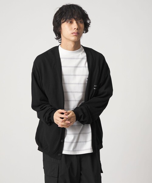 CITEN(シテン)の「<CITEN>コットンカシミヤニットVネックカーデ(カーディガン/ボレロ・メンズ・ネイビー/ブラック・L/M)」の2枚目の写真