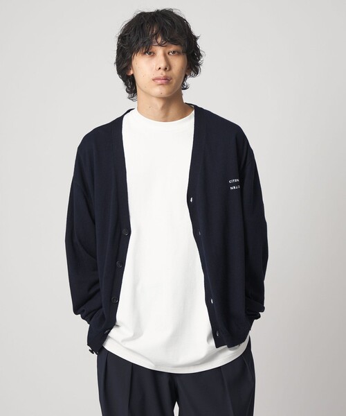 CITEN(シテン)の「<CITEN>コットンカシミヤニットVネックカーデ(カーディガン/ボレロ・メンズ・ネイビー/ブラック・L/M)」の3枚目の写真