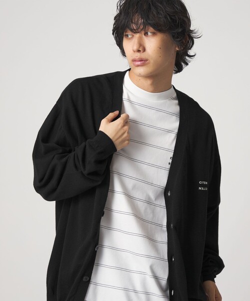 CITEN(シテン)の「<CITEN>コットンカシミヤニットVネックカーデ(カーディガン/ボレロ・メンズ・ネイビー/ブラック・L/M)」の5枚目の写真