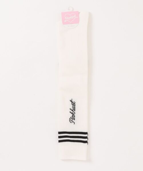 PINKHUNT（ピンクハント）の「PINKHUNT 本ライン ニーハイソックス 1516（ソックス/靴下・キッズ・ホワイト/ブラック・17-20/21-24cm）」の6枚目の写真