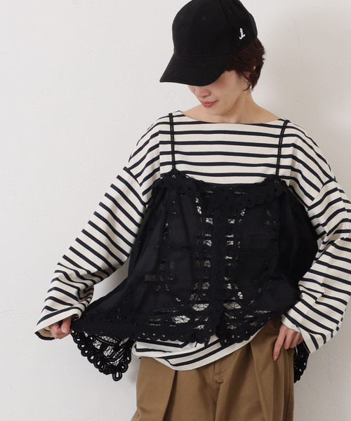 JOURNAL STANDARD LUXE(ジャーナルスタンダード ラックス)の「《追加》バテンレース キャミブラウス(シャツ/ブラウス・レディース・ブラック/ホワイト・FREE)」の7枚目の写真