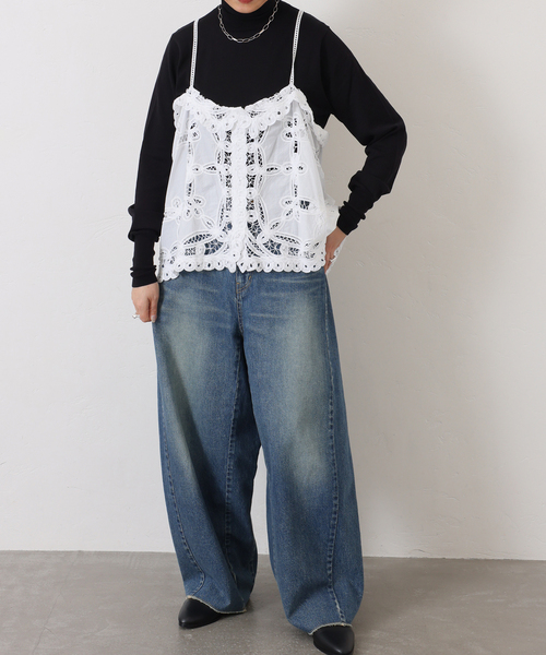 JOURNAL STANDARD LUXE(ジャーナルスタンダード ラックス)の「《追加》バテンレース キャミブラウス(シャツ/ブラウス・レディース・ブラック/ホワイト・FREE)」の11枚目の写真