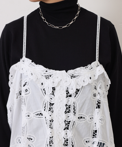 JOURNAL STANDARD LUXE(ジャーナルスタンダード ラックス)の「《追加》バテンレース キャミブラウス(シャツ/ブラウス・レディース・ブラック/ホワイト・FREE)」の19枚目の写真