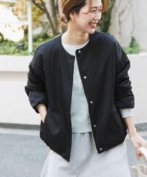 URBAN RESEARCH DOORS | 撥水中綿ノーカラーコート | 軽量/中綿ジャケット/通勤/オフィスカジュアル/防寒(その他アウター)