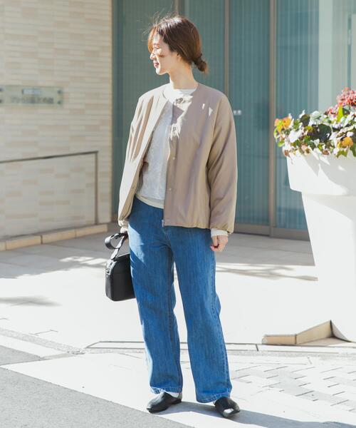 URBAN RESEARCH DOORS（アーバンリサーチドアーズ）の「撥水中綿ノーカラーコート | 軽量/中綿ジャケット/通勤/オフィスカジュアル/防寒（その他アウター・レディース・ブラック/ベージュ・FREE）」の15枚目の写真