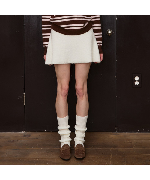 MAGNET ARCHIVE(マグネット アーカイブ)の「Poki Boucle Knit Skirt (Cream)(スカート・レディース・クリーム・FREE)」の1枚目の写真