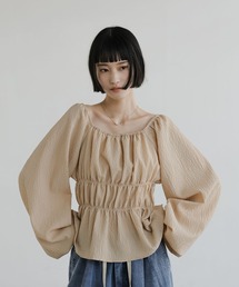 LOWRYS FARM | オフショルシャーリングブラウス 652996(Tシャツ/カットソー)