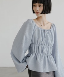 LOWRYS FARM | オフショルシャーリングブラウス 652996(Tシャツ/カットソー)