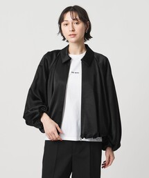 サテン ボリュームギャザー ブルゾン ‐ウォッシャブル‐