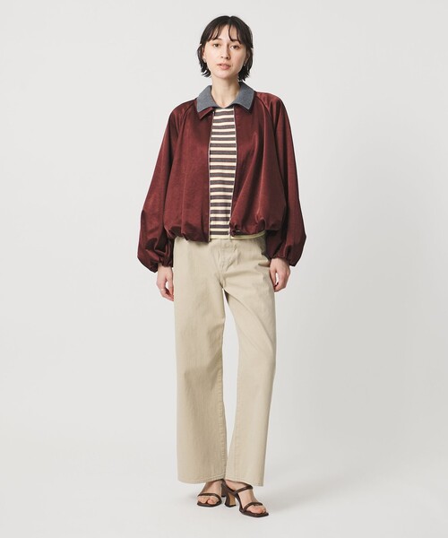 UNITED ARROWS（ユナイテッドアローズ）の「サテン ボリュームギャザー ブルゾン ‐ウォッシャブル‐（ブルゾン・レディース・ワイン/ブラック・36/38）」の5枚目の写真