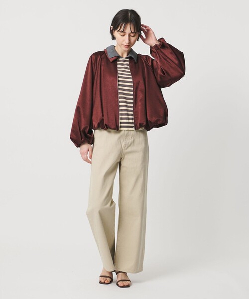 UNITED ARROWS（ユナイテッドアローズ）の「サテン ボリュームギャザー ブルゾン ‐ウォッシャブル‐（ブルゾン・レディース・ワイン/ブラック・36/38）」の6枚目の写真