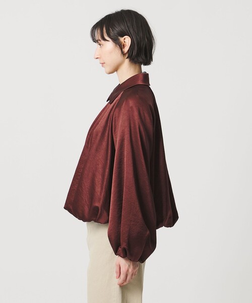 UNITED ARROWS（ユナイテッドアローズ）の「サテン ボリュームギャザー ブルゾン ‐ウォッシャブル‐（ブルゾン・レディース・ワイン/ブラック・36/38）」の13枚目の写真