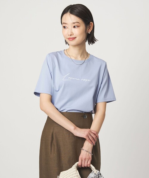 green label relaxing(グリーンレーベルリラクシング)の「ロゴ ショートスリーブ プルオーバー カットソー 接触冷感(Tシャツ/カットソー・レディース・モカ/ライトブルー/その他2/その他1・FREE)」の3枚目の写真