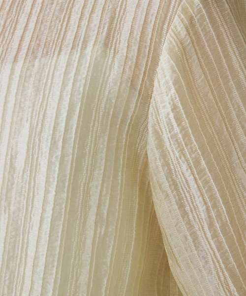 qualite(カリテ)の「シアークレープブラウス/春服/夏服/オフィスカジュアル/シアーシャツ(シャツ/ブラウス・レディース・サックスブルー/アイボリー・フリー)」の22枚目の写真