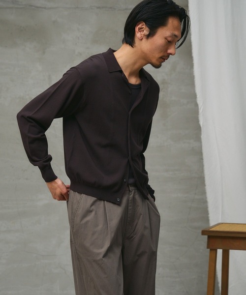 paradigm（パラダイム）の「【paradigm】コットンモダール開襟シャツカーデ（カーディガン/ボレロ・メンズ・ホワイト/ライトグレー/ブラック/チャコールグレー・SMALL/MEDIUM/LARGE）」の3枚目の写真