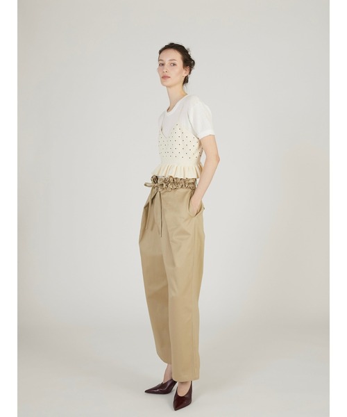 crinkle crinkle crinkle（クリンクルクリンクルクリンクル）の「【crinkle crinkle crinkle】dot cami/ドットキャミ（ニット/セーター・レディース・ブラック/アイボリー・FREE）」の10枚目の写真