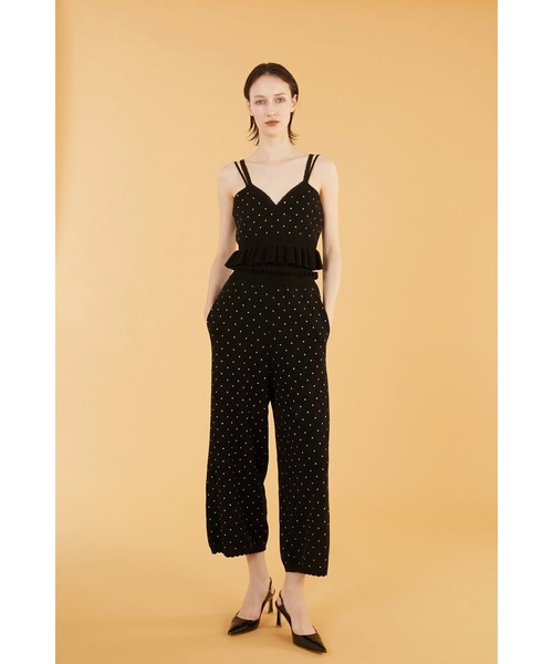 crinkle crinkle crinkle（クリンクルクリンクルクリンクル）の「【crinkle crinkle crinkle】dot cami/ドットキャミ（ニット/セーター・レディース・ブラック/アイボリー・FREE）」の18枚目の写真