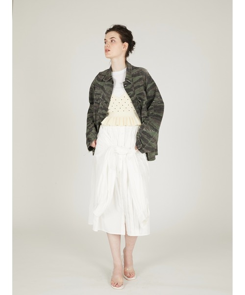 crinkle crinkle crinkle（クリンクルクリンクルクリンクル）の「【crinkle crinkle crinkle】dot cami/ドットキャミ（ニット/セーター・レディース・ブラック/アイボリー・FREE）」の13枚目の写真