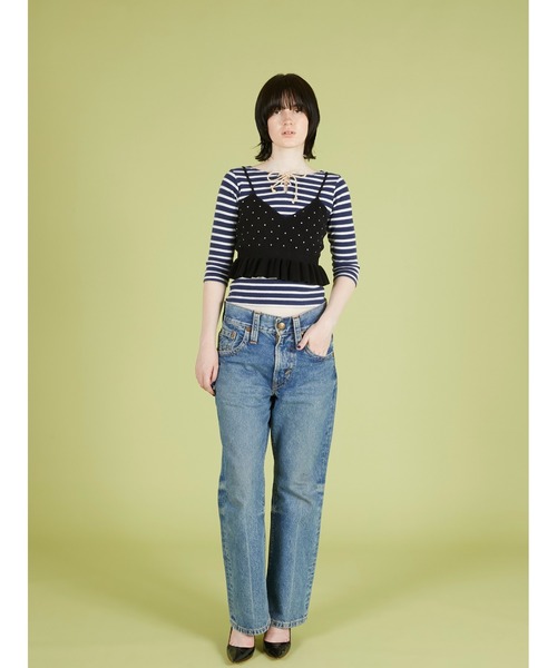セール】【crinkle crinkle crinkle】dot cami/ドットキャミ（ニット
