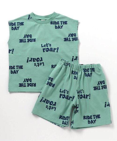 BREEZE（ブリーズ）の「【WEB限定】ゆる総柄セットアップ_ジュニア対応（セットアップ・キッズ・ブラウン/オレンジ/ミント/ブルー・150/140/130/120/110/100/90）」の2枚目の写真