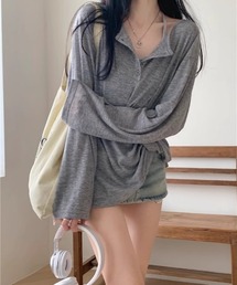 ヘンリーネックシアートップス