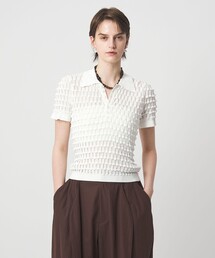 ASTRAET | ＜ASTRAET＞12G アイレット カラー ショートスリーブニット(ニット/セーター)